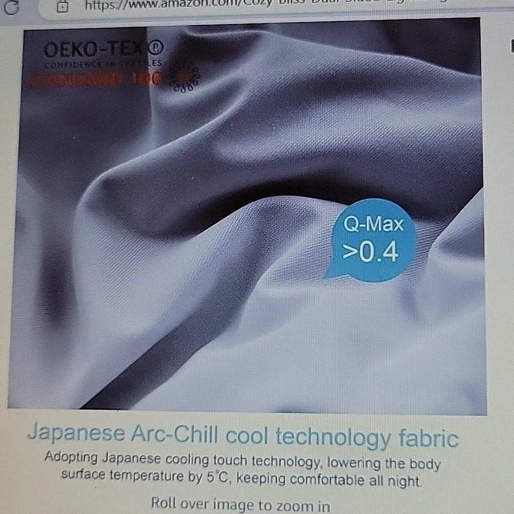 Cozy Bliss dual side cooling comforter gray Twin breathable lightweight New
